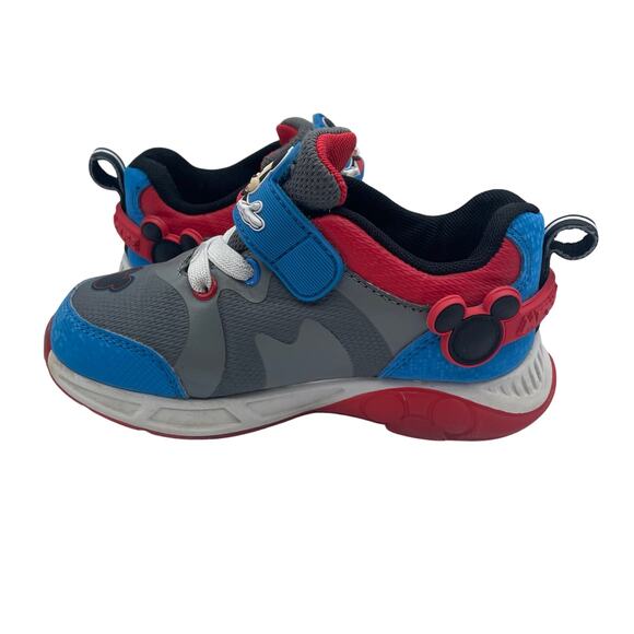 Mickey Mouse Disney Junior Light Up Shoes Hook Loop Toddler Kids 10 - Picture 6 of 8